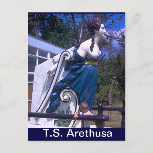 Carte Postale TS Arethusa, Figurehead de HMS Arethusa (Devant)