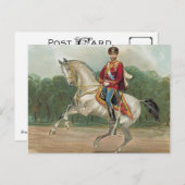 Carte Postale Tsar Nicolas II Romanov de Russie à cheval Po (Devant / Derrière)