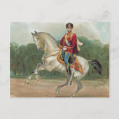 Carte Postale Tsar Nicolas II Romanov de Russie à cheval Po (Devant)
