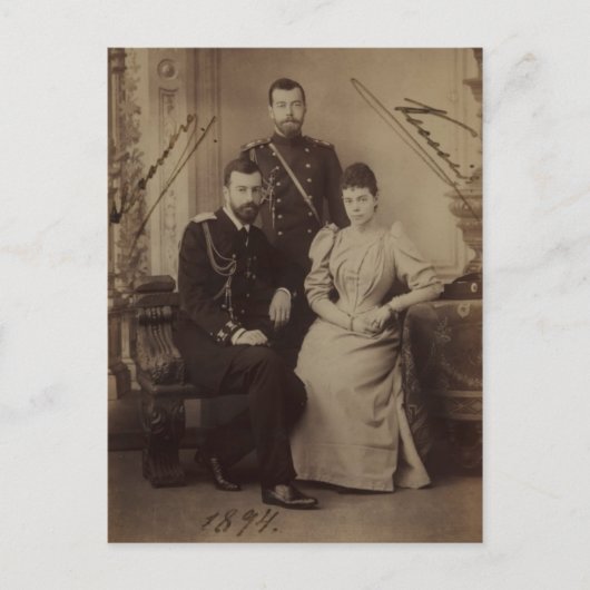 Carte Postale Tsar - TSARINE MARIA & FILS Russie Romanov #087 (Devant)