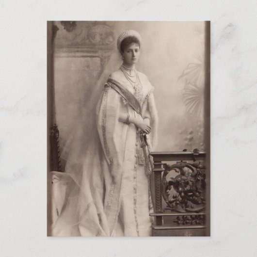 Carte Postale Tsarina Alexandra de Russie, Romanov en gala (Devant)