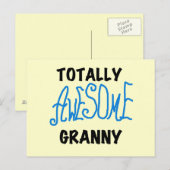 Carte Postale Tshirts et cadeaux bleu Granny absolument géniaux (Devant / Derrière)