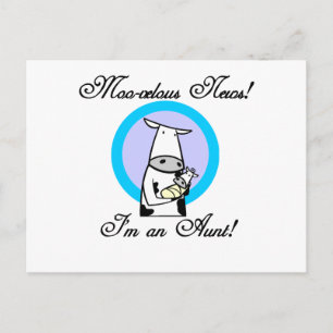 Carte Postale Tshirts et cadeaux de la nouvelle tante Moo-velous