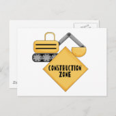 Carte Postale Tshirts et cadeaux de la zone de construction (Devant / Derrière)