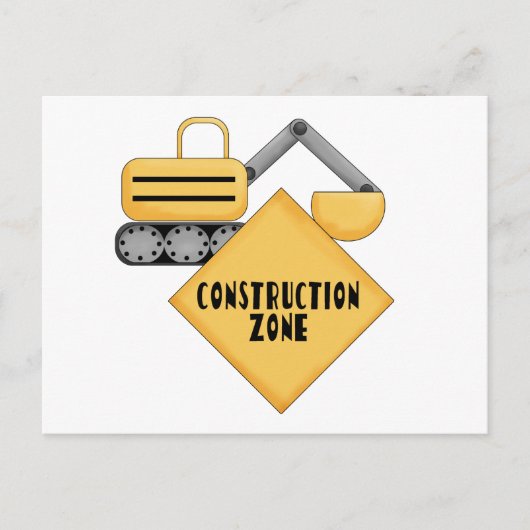 Carte Postale Tshirts et cadeaux de la zone de construction (Devant)