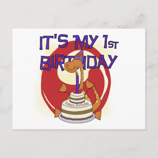 Carte Postale Tshirts et cadeaux Dino Premier anniversaire (Devant)