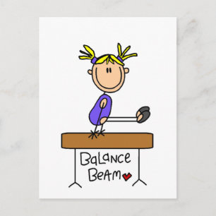 Carte Postale Tshirts et Cadeaux Fille Blonde Gymnaste sur Poutr