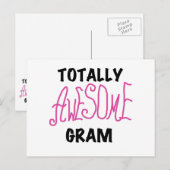 Carte Postale Tshirts et cadeaux rose Gram absolument géniaux (Devant / Derrière)