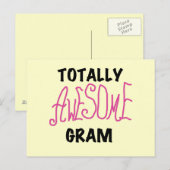 Carte Postale Tshirts et cadeaux rose Gram absolument géniaux (Devant / Derrière)