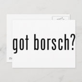 Carte Postale tu as du borsch ? (Devant / Derrière)