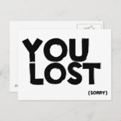 CARTE POSTALE TU AS PERDU (Devant / Derrière)