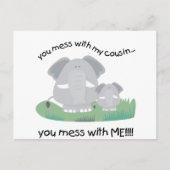 Carte Postale Tu bats avec mon cousin, tu bats avec moi (Devant)