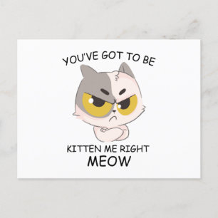 Carte Postale Tu Dois Être Kitten Me, Juste Meow.