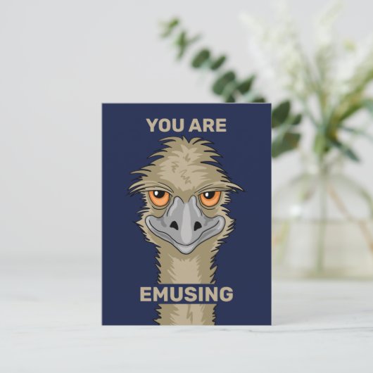 Carte Postale Tu Emuses Funny Emu Pun (Debout devant)