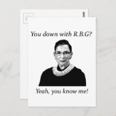 Carte Postale Tu es en bas avec RBG ? (Devant / Derrière)
