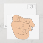 Carte Postale Tu es fired Finger (Devant / Derrière)