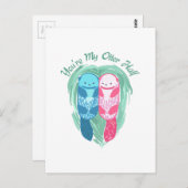 CARTE POSTALE TU ES MA MOITIÉ LOUTRE (Devant / Derrière)