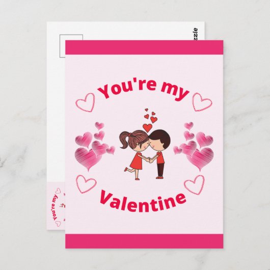 Carte Postale Tu es ma Saint Valentin (Devant / Derrière)