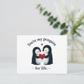 Carte Postale Tu es mon manchot pour la vie couple  (Debout devant)