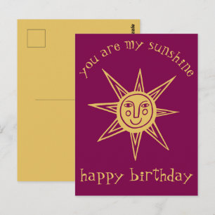Carte Postale Tu es mon soleil JOYEUX ANNIVERSAIRE PERSONNALISÉ