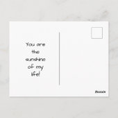 Carte Postale Tu es mon soleil, mon seul soleil (Dos)