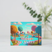 Carte Postale Tu es si doux Candy Lane Lollipop Gum Drop Trees (Debout devant)