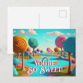 Carte Postale Tu es si doux Candy Lane Lollipop Gum Drop Trees (Devant / Derrière)