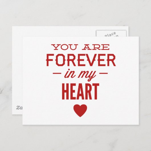 Carte Postale Tu Es Toujours Dans Mon Coeur (Devant / Derrière)
