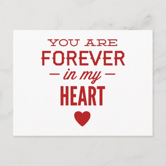 Carte Postale Tu Es Toujours Dans Mon Coeur (Devant)