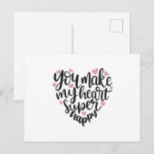 Carte Postale Tu fais de mon coeur super heureux (Devant / Derrière)
