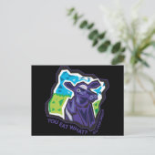 Carte Postale Tu Manges Quoi ? Vache (Debout devant)