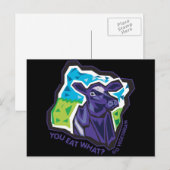 Carte Postale Tu Manges Quoi ? Vache (Devant / Derrière)