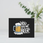 Carte Postale Tu M'As Eu À La Bière (Debout devant)