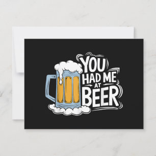 Carte Postale Tu M'As Eu À La Bière