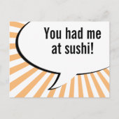 Carte Postale tu m'as eu à sushi (Devant)