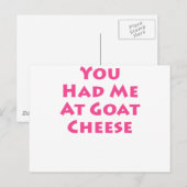 Carte Postale Tu M'As Eu Au Fromage De Chèvre (Devant / Derrière)