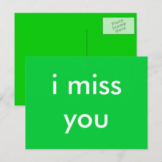 Carte Postale tu me manques (Devant / Derrière)