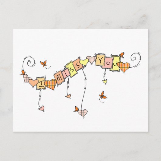 Carte Postale Tu Me Manques Des Doodles (Devant)