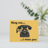 Carte Postale Tu me manques le téléphone vintage. (Debout devant)