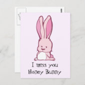 Carte Postale Tu me manques mon lapin (Devant / Derrière)