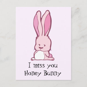 Carte Postale Tu me manques mon lapin