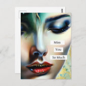 Carte Postale Tu Me Manques Tant | Imaginaire Ethereal Art (Devant / Derrière)