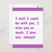 Carte Postale Tu me manques tellement d'amour que tu souhaites t (Devant / Derrière)