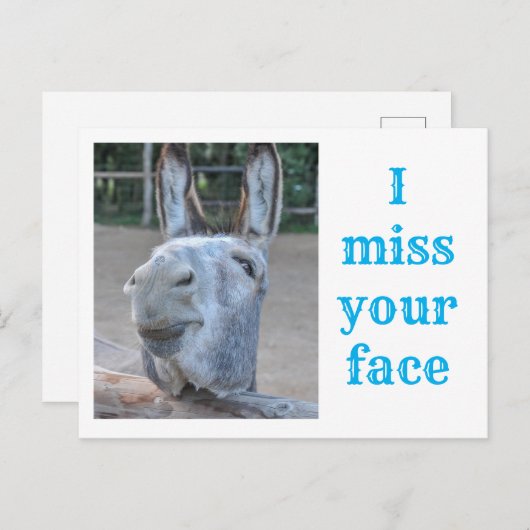 Carte Postale tu me manques ton visage (Devant / Derrière)