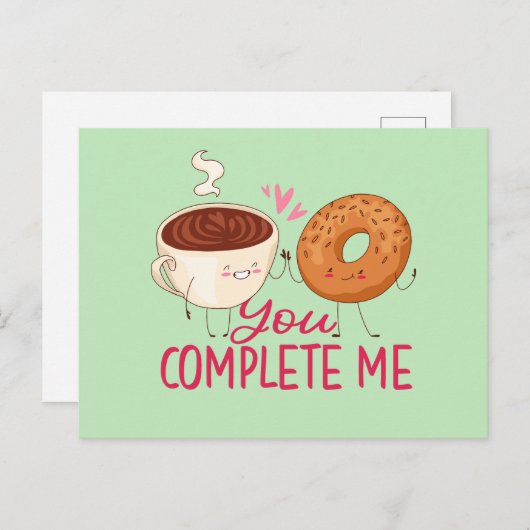Carte Postale Tu me parles mignonne Donut drôle Saint Valentin (Devant / Derrière)