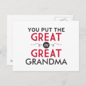 Carte Postale Tu mets le grand dans Grand-mère (Devant / Derrière)