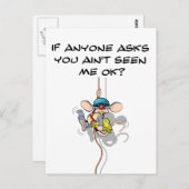 Carte Postale Tu ne m'as pas vu Escalade Rat (Devant / Derrière)