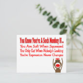 Carte Postale Tu sais que tu es un singe de sock si... (Debout devant)