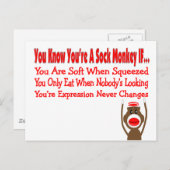 Carte Postale Tu sais que tu es un singe de sock si... (Devant / Derrière)