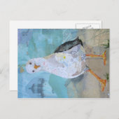 Carte Postale Tu Vas Manger Ça ? - collage de goélands (Devant / Derrière)